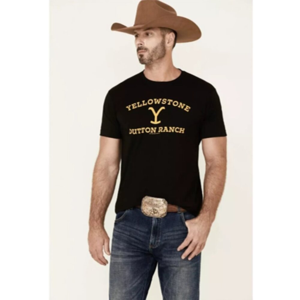 Yellowstone Y Dutton Ranch TV Series Graphic Tee Shirt T-Shirt Black Medium NWT